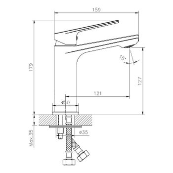 Смеситель для раковины Belz B533-7 B10533-7 Черный — фото 3, Смесители для раковины
