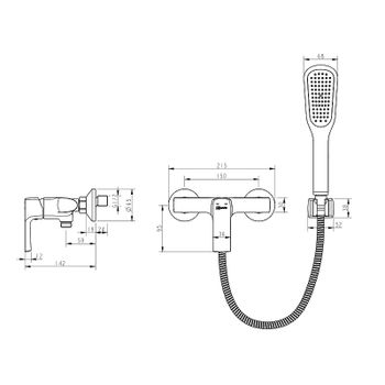 Смеситель для душа Lemark Ursus LM7203BL Черный матовый — фото 2, Смеситель для душа