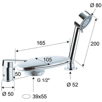 Товар: Смеситель на борт ванны Remer Dream D07UF Хром - фото 2 Смеситель на борт ванны Remer Dream D07UF Хром — фото 2, Смесители на борт ванны