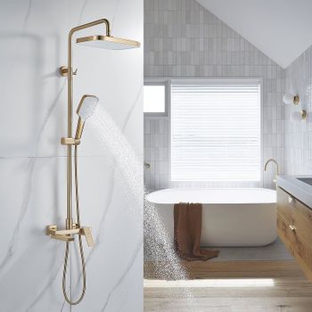 Душевая система Rose R18G R1836G Золото матовое — фото 2, Душевые стойки