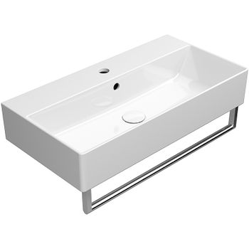 Раковина GSI Kube X 70 9455111 Белая — фото 4, Раковины подвесные