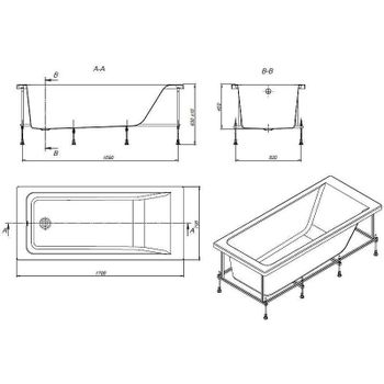 Акриловая ванна Roca Easy 170x70 ZRU9302905 без гидромассажа — фото 10, Акриловые ванны