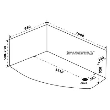 Акриловая ванна Bas Камея PRO 160x95 R В А0120 без гидромассажа — фото 2, Акриловые ванны