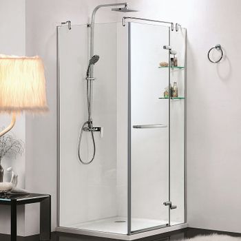 Душевой уголок Azario Montreal 90х90 AZ-NWG1231-R профиль Хром стекло прозрачное — фото 1, Квадратные душевые уголки