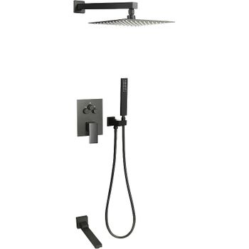 Душевая система ALMAes Eden TVZ-0817 Черная матовая — фото 1, Встраиваемые душевые комплекты