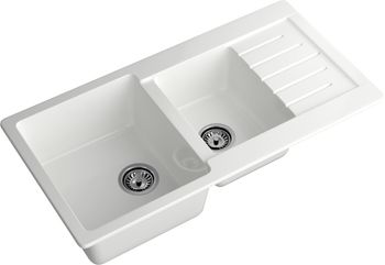 GRANFEST Мойка PRACTIK 980KL 2 чаши+крыло 980*510мм иней арт.GF- — фото 1, Кухонные мойки