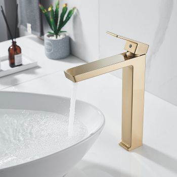 Смеситель для раковины Rose R18G R1811G-1 Золото матовое — фото 10, Смесители для раковины