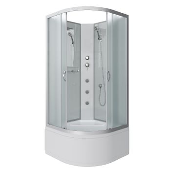 Душевая кабина Niagara Classic NG-2307-14BKG (80х80х200) высокий поддон(40см),стекло матовое,4 места — фото 1, Душевые кабины