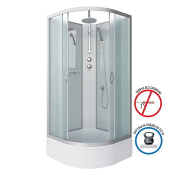 Душевая кабина Niagara Classic NG-3301-14BKT (90х90х210) средний поддон(26см),стекло матовое,4 места — фото 2, Душевые кабины