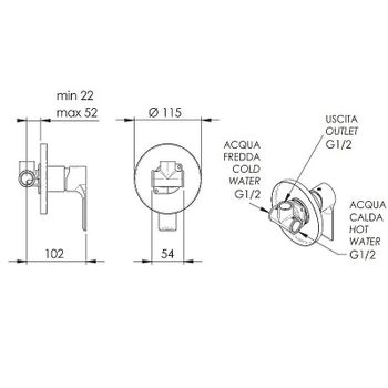 Смеситель для душа Remer Energy EY30 Хром — фото 2, Смеситель для душа