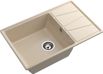 GRANFEST Мойка VERTEX 780L 1-чаша+крыл 780*500мм кашемир арт.GF- — фото 1, Кухонные мойки