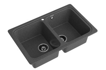 GRANFEST Мойка STANDART 780K 2 чаши 780*510мм графит арт.GF- — фото 1, Кухонные мойки