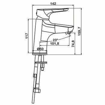 Смеситель для раковины Swedbe Venado Plus 1615 Хром — фото 2, Смесители для раковины