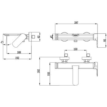 Смеситель для ванны AQUAme Monza AQM6312MB Черный матовый — фото 3, Смеситель для ванны