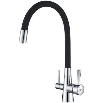 Смеситель для кухни Lemark Comfort LM3075C085 Хром Черный — фото 14, Смесители для кухни