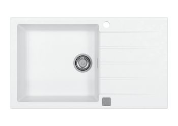 Мойка для кухни ALVEUS GRANITAL CADIT 40 ARCTIC - G11 860 X 500 1X в комплекте с сифоном 1132823, — фото 1, Кухонные мойки