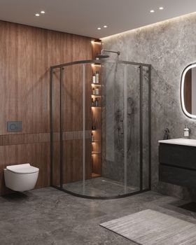 Душевой уголок CEZARES MOLVENO-RH-11-120/110-C-GM-IV — фото 1, Душевые уголки