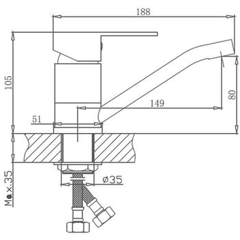Смеситель для кухни Haiba HB45802 Нержавеющая сталь — фото 2, Смесители для кухни