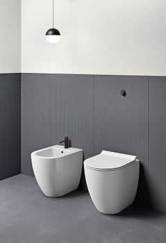 Биде GSI Pura 8872111 приставное Белое — фото 4, Биде напольные