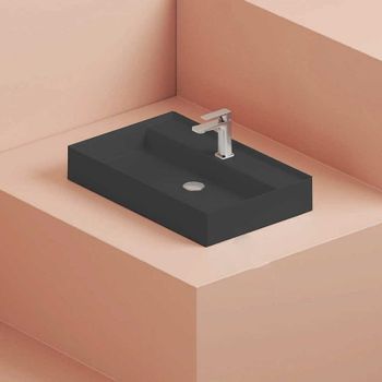 Раковина Artceram Scalino 75 SCL008 17 00 Черная матовая — фото 3, Раковины накладные