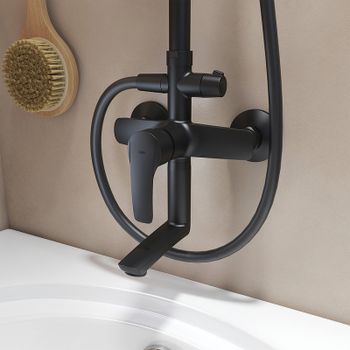 Душевая система Iddis Ray RAYBL3Fi06 Черная матовая — фото 6, Душевые стойки