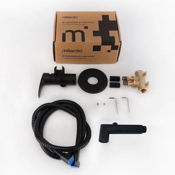 Гигиенический душ со смесителем Milardo Rora RORBLR0M08 Черный матовый — фото 2, Гигиенические души