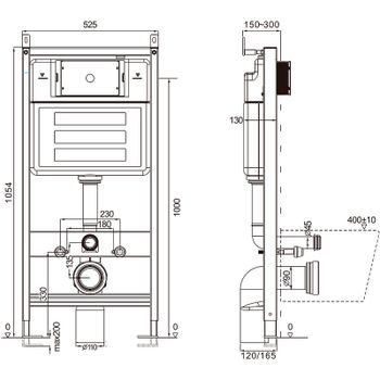 Инсталляция AQUAme AQM4002 для унитаза без клавиши смыва — фото 2, Инсталляции для унитазов