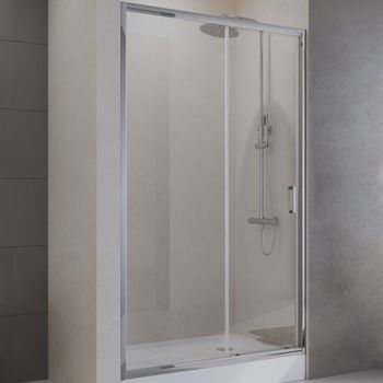 Душевая дверь BelBagno UNO-195-BF-1-120-C-Cr 120х195 профиль Хром стекло прозрачное — фото 1, Раздвижные душевые двери