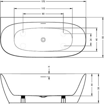 Акриловая ванна Riho Omega B2W 170x80 B094001005 без гидромассажа — фото 3, Акриловые ванны