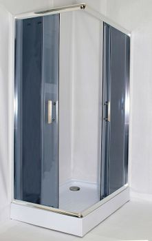 Душевой уголок Parly 120х80 ZQ121G профиль Хром стекло тонированное — фото 2, Прямоугольные душевые уголки