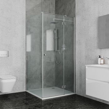 Душевой уголок Ambassador Diamond 90х90 12011105R профиль Хром стекло прозрачное — фото 10, Квадратные душевые уголки