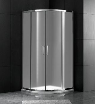 Душевой уголок Gemy Victoria 80х80 S30062M профиль Хром стекло матовое — фото 4, Душевые уголки четверть круга