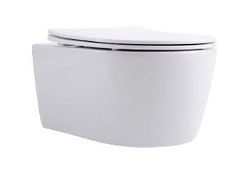 Унитаз-компакт подвесной безободковый AQUATEK ЕВРОПА AQ1106-00 490*360*250 мм, горизонтальный выпуск — фото 1, Подвесные унитазы