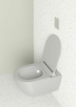 Унитаз GSI Pura 881517 подвесной Cenere opaco без сиденья — фото 4, Подвесные унитазы