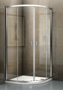 Душевой уголок Riho Hamar 2.0 R309 90x90 G007002123 профиль Сатин стекло прозрачное — фото 3, Душевые уголки четверть круга