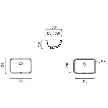 Раковина GSI Pura 50 724711 Белый — фото 2, Раковины встраиваемые снизу
