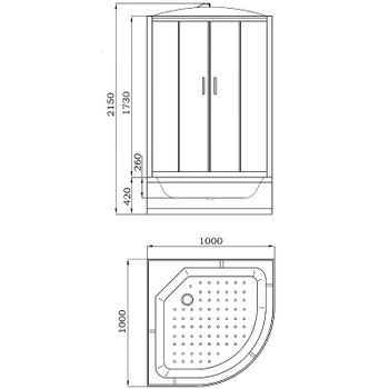 Душевая кабина Parly Classic Эконом 100x100 EC1021 без гидромассажа — фото 4, Душевые кабины