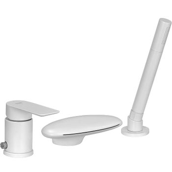 Смеситель на борт ванны Remer Infinity I07UFBO Белый матовый — фото 1, Смесители на борт ванны