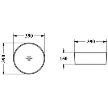 Раковина-чаша Bond 39 S53-390 Белая глянцевая — фото 4, Раковины накладные