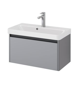Тумба Luxury, 70 см, подвесная, 1 ящик, серый базальт — фото 1, Тумбы под раковину