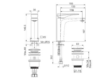 Смеситель для раковины Fima Carlo Frattini ZETA Fima F3961NCR Хром — фото 2, Смесители для раковины