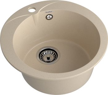 GRANFEST Мойка RONDO 480 1-чаша D-475мм кашемир арт.GF- — фото 1, Кухонные мойки