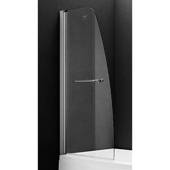 Шторка на ванну Gemy New Rockcoco 80х140 профиль Хром стекло прозрачное — фото 1, Шторки для ванной распашные