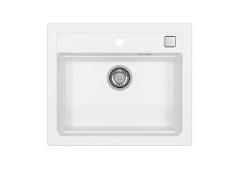 Мойка для кухни ALVEUS GRANITAL ATROX 30 ARCTIC - G11 590 X 500 1X в комплекте с сифоном 1132823, — фото 1, Кухонные мойки