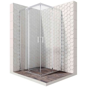 Душевой уголок Ambassador Kingston 80x80 14011119 профиль Хром стекло прозрачное — фото 1, Квадратные душевые уголки