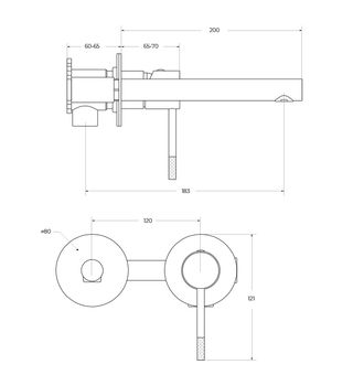 Смеситель для раковины встраиваемый CEZARES RELAX-BLI2-2-GM-W0 — фото 4, Смесители для раковины