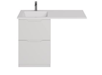 Тумба Bona, 60 см, напольная, 2 ящика, белый глянец — фото 3, Тумбы под раковину