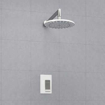 A12667WHITE Встраиваемый комплект для душа с верхней душевой насадкой — фото 1, Встраиваемые душевые комплекты