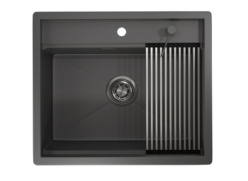 Granula-KS-6051, ГРАФИТ МАТОВЫЙ, стальная кухонная мойка KITCHEN SPACE — фото 2, Кухонные мойки