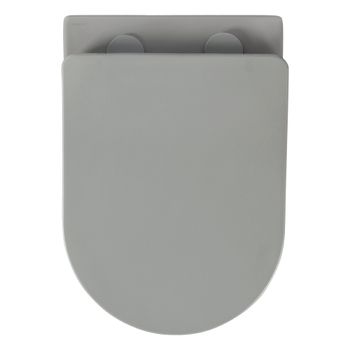 Унитаз подвесной безободковый AQUATEK ЕВРОПА AQ1901-MG 525*360*320мм, матовый серый, тонкое сиденье  — фото 5, Подвесные унитазы